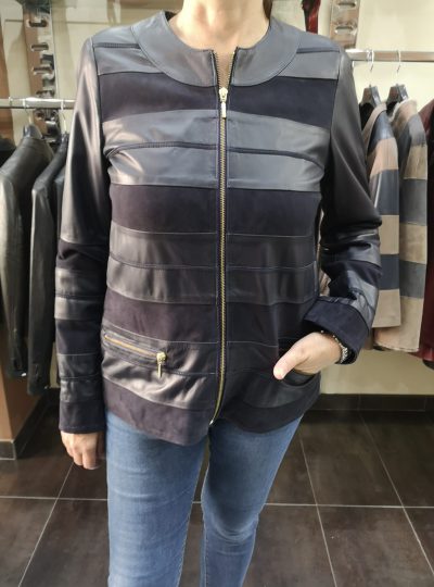CHAQUETA DE PIEL COMBINADA CON NOBUK