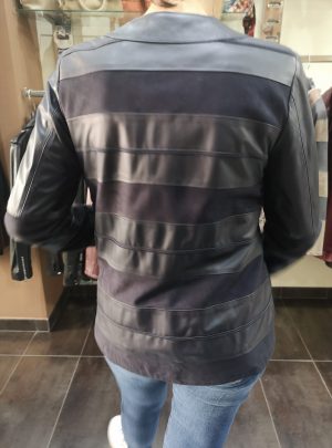 CHAQUETA DE PIEL COMBINADA CON NOBUK