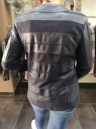 CHAQUETA DE PIEL COMBINADA CON NOBUK