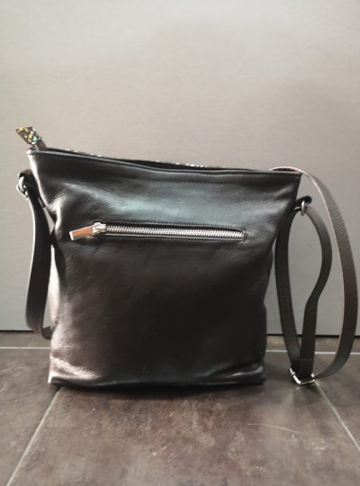 BOLSO DE PIEL BANDOLERA COLOR MARRON COMBINADO