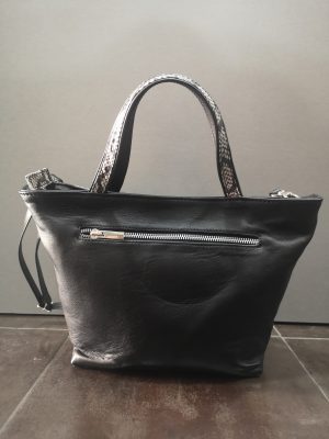 BOLSO CAPAZO COMBINADO CON NAPA Y PIEL GRABADA