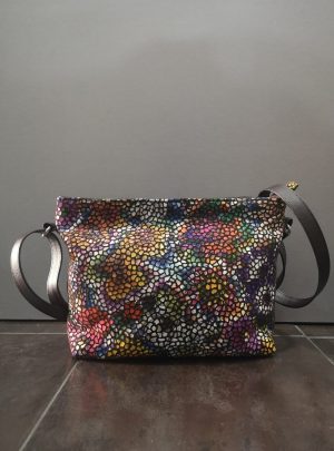 BOLSO DE PIEL BANDOLERA COLOR MARRON COMBINADO