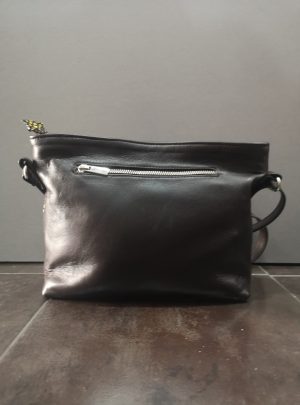 BOLSO DE PIEL BANDOLERA COLOR MARRON COMBINADO
