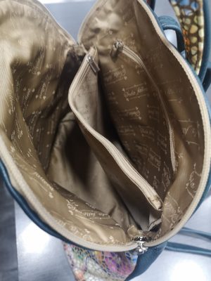 MOCHILA DE PIEL VERDE COMBINADA