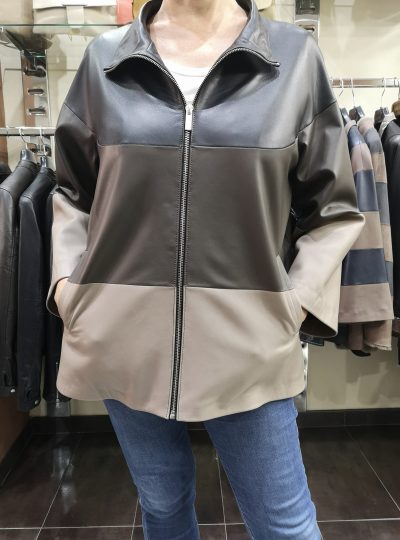 CHAQUETA DE PIEL COMBINADA TALLA 44